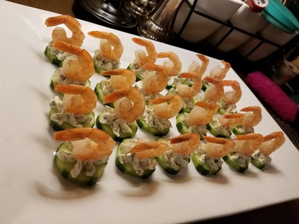 Catering spread for a private dinner party